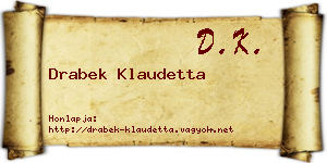 Drabek Klaudetta névjegykártya